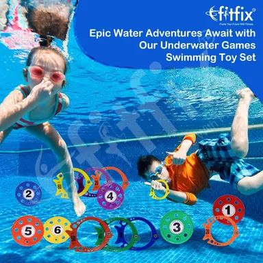Fitfix Swimming Toy Set | Underwater Diving Discs & Vertical Fish Combo, Ideal Gift for Kids | Made in India, Multicolor, Fun Pool Games for Children thumbnail 3