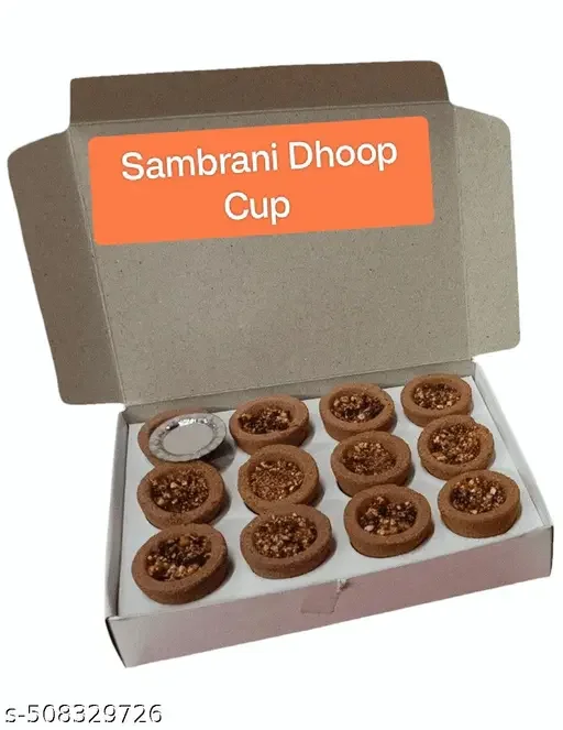 Agnihotram Sambrani Dhoop Cup (12 pc) |Natural Cow Dung Hawan Samagri for Worship, Pooja & Spiritual Use image 2