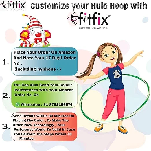 FITFIX® Hula Hoop Exercise Ring – Non-Collapsible 22 Inch Fitness Hula Hoop for Boys, Girls, and Kids – Multi-Color Pack of 2 image 2