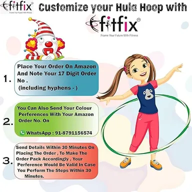 FITFIX® Hula Hoop Exercise Ring – Non-Collapsible 22 Inch Fitness Hula Hoop for Boys, Girls, and Kids – Multi-Color Pack of 2 thumbnail 1