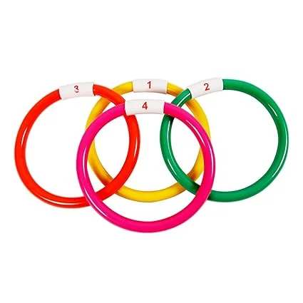 Underwater Pool Diving Rings for Kids | 4-Pack Colorful 6-Inch Sinker Rings with Storage Bag image 4
