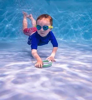 Underwater Pool Diving Rings for Kids | 4-Pack Colorful 6-Inch Sinker Rings with Storage Bag thumbnail 4