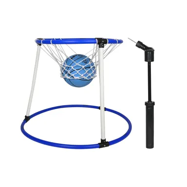Pool Basketball Hoop for Kids & Adults | Floating Water Basketball Net for Swimming Pools | Adjustable & Durable | Blue & White (Small) thumbnail 0
