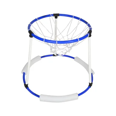 Pool Basketball Hoop for Kids & Adults | Floating Water Basketball Net for Swimming Pools | Adjustable & Durable | Blue & White (Small) thumbnail 1