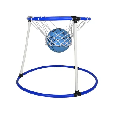 Pool Basketball Hoop for Kids & Adults | Floating Water Basketball Net for Swimming Pools | Adjustable & Durable | Blue & White (Small) thumbnail 3