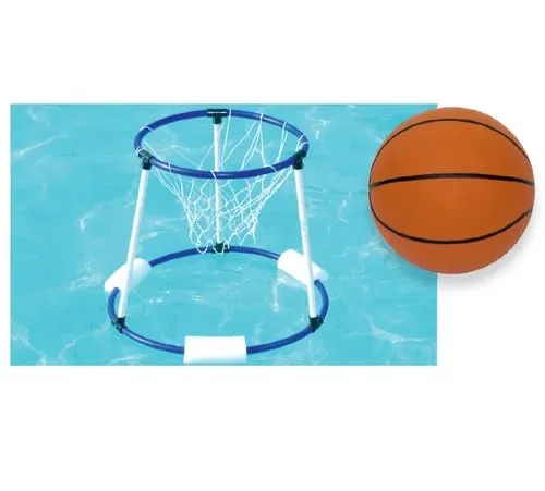 Pool Basketball Hoop for Kids & Adults | Floating Water Basketball Net for Swimming Pools | Adjustable & Durable | Blue & White (Small) image 7