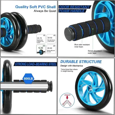 Fitfix® Ultimate Fitness Combo | Push Up Bar Set, Skipping Rope, Anti-Skid Ab Wheel, V Shaped Hand Gripper | Complete Fitness Equipment Set for Home Workouts thumbnail 4