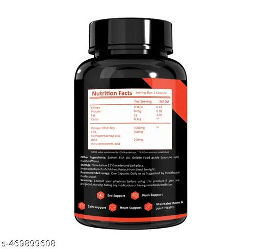 MADMEX Omega 3 Fish Oil Capsules (60) | Best Omega 3 Supplement for Heart Health & Skin Care image 2