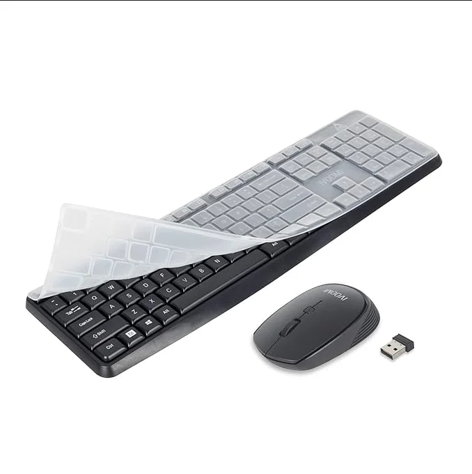 iVOOMi Spice IV-101KMC Wireless| Spill-Resistant| Plug & Play Keyboard & Mouse Combo| Black – Perfect for Home & Office Use image 1