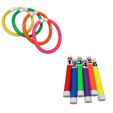 Fitfix Swimming Toy Set Underwater Sinker Rings & Diving Stick Toys for Children  Multicolor thumbnail 0
