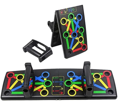 Fitfix® Foldable ABS 15 in 1 Pushup Board for Men | Pushup Bars, Pushup Stand, Gym Equipment, Chest Workout Equipment (Black) thumbnail 4