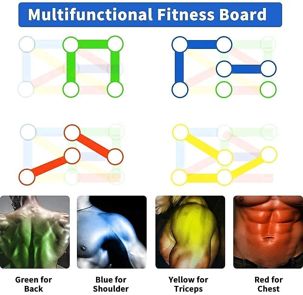 Fitfix® Foldable ABS 15 in 1 Pushup Board for Men | Pushup Bars, Pushup Stand, Gym Equipment, Chest Workout Equipment (Black) image 7