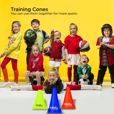 FITFIX Sports 6 Inch Cone Marker | Pack of 12 Pcs | Durable Agility Training Cones for Sports & Exercise. thumbnail 2