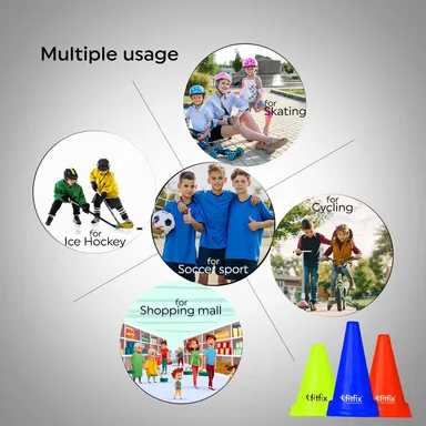 FITFIX Sports 6 Inch Cone Marker | Pack of 12 Pcs | Durable Agility Training Cones for Sports & Exercise. thumbnail 4