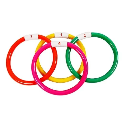 Underwater Pool Diving Sinker Rings for Kids | Multi-Color Fun Pack of 4 (7-inch) Swimming Toys. image 1