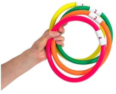 Underwater Pool Diving Sinker Rings for Kids | Multi-Color Fun Pack of 4 (7-inch) Swimming Toys. thumbnail 4