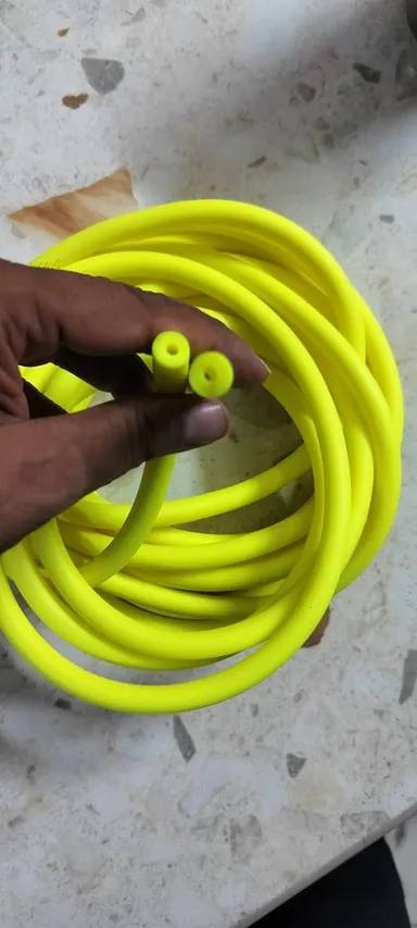Fitfix Latex Rubber Tube | Elastic Fitness Tube for Resistance Training | Yellow, Light 9mm|6mm, 3 Feet thumbnail 1