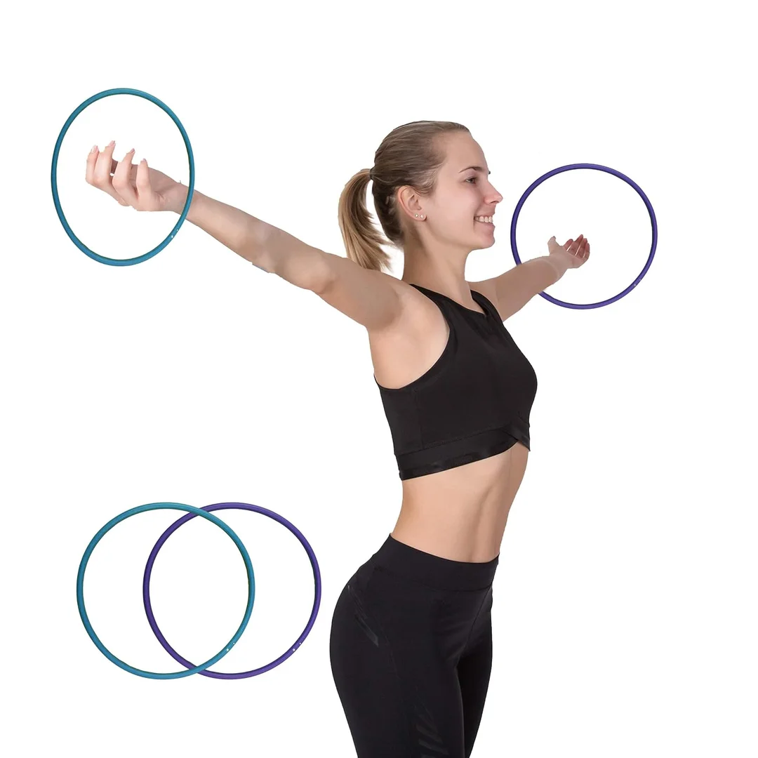 Arm Hoops for Weight Loss |Circular Rings for Exercise & Fitness |2 Mini Hula Hoops with Dust Resistant Cover |Arm Slimming Hoops for Women Violet & Blue |20 inch image 6