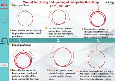 Collapsible Fitness Hula Hoop for Adults and Kids |36 Inch Dual Colour Lightweight Hoop with Carry Bag |Best Hula Hoop for Fitness and Travel Pack of 5 thumbnail 1
