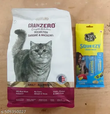 Signature Grain Zero Adult Dry Cat Food 1.2kg | All Breed Formula with Toptail Tuna & Cheese Treats| Omega-3 & 6 Fatty Acids, Hypoallergenic, High Protein, Grain Free, Premium Cat Food thumbnail 0