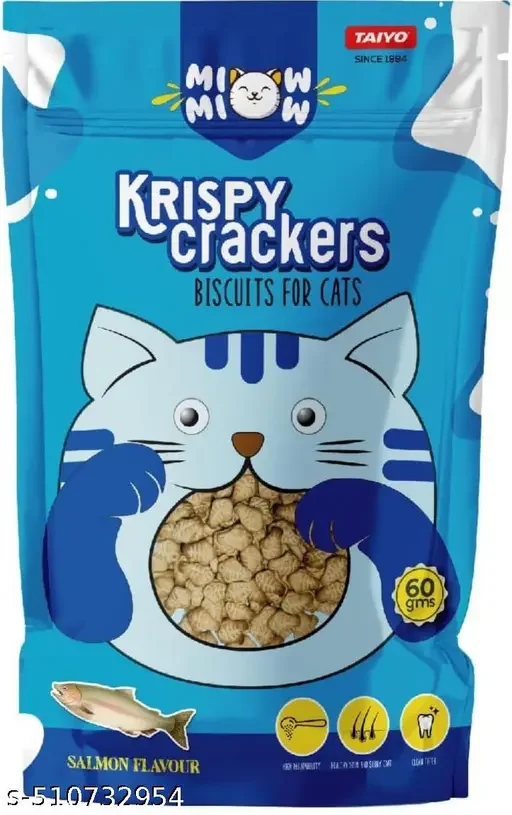 Taiyo Miow Miow Kitten Ocean Fish Dry Cat Food 1.2 Kg|  Premium Complete & Balanced Diet for Kittens with Omega-3, Taurine, and Natural Ingredients + Miow Miow Salmon Crackers Biscuits image 3