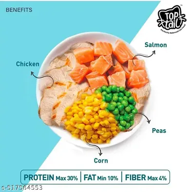 Top Tail Kitten Dry Cat Food | 50 gm (Pack of 4, 200 gm) | Salmon & Chicken, Fortified with Vitamins & Minerals, Best Quality Food for All Cat Breeds | Dry Food for Kittens (1-12 Months) thumbnail 3