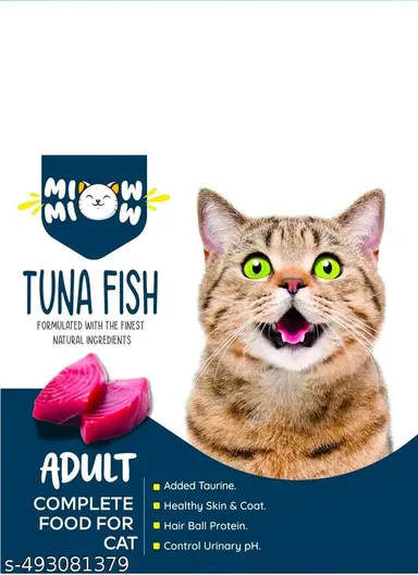 Taiyo Miow Miow Adult Tuna Fish Flavor Dry Cat Food 2.8kg | Complete and Balanced Diet for All Cat Breeds with Maxi 500gm | High-Protein Cat Food for Healthy Digestion thumbnail 1