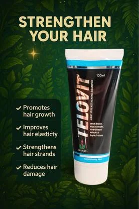 Telovit Hair Strengthening Shampoo with Biotin, Niacinamide, Wheat & Soya Protein | Best Biotin and Niacinamide Shampoo for Hair Fall Control and Hair Growth image 4