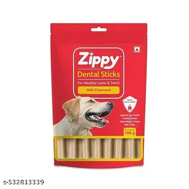 Zippy Dental Stick for Dogs | 100 gm (Pack of 2) Chlorophyll 1pc & Milk 1pc | Premium Dog Dental Chews for Plaque & Tartar Removal, Oral Hygiene Treats for All Breeds thumbnail 2