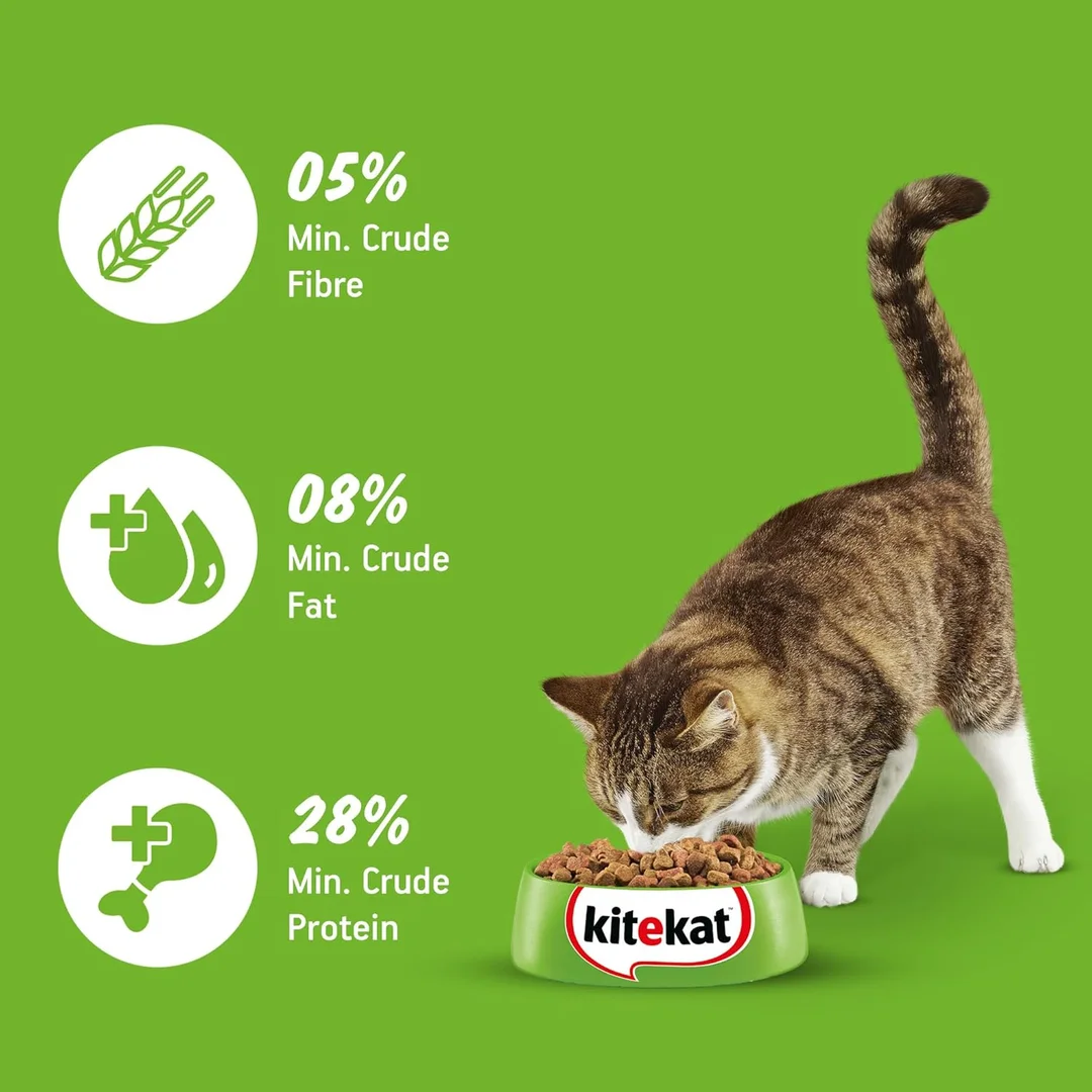 Kitekat Adult Dry Cat Food Ocean Fish Flavour 1kg | Premium Cat Food for All Breeds | Me-O Creamy Treats Tuna & Tomato Flavor 60G image 6