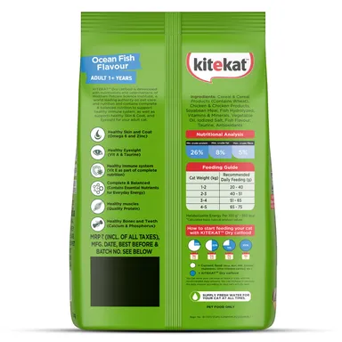 Kitekat Adult Dry Cat Food Ocean Fish Flavour 1kg | Premium Cat Food for All Breeds | Me-O Creamy Treats Tuna & Tomato Flavor 60G thumbnail 12