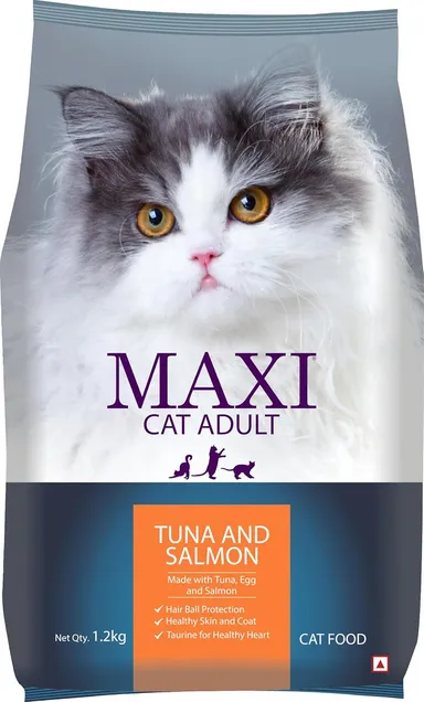 Maxi Tuna & Salmon Dry Cat Food 1.2kg | Kitekat Adult Dry Cat Food & Me-O Treats | Premium Nutrition for All Breeds thumbnail 0