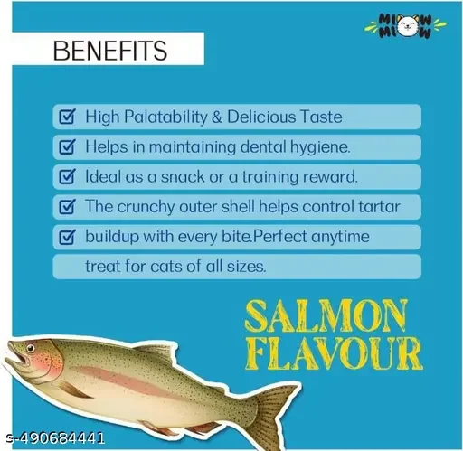 Taiyo Miow Miow Salmon Flavored Krispy Crackers Crunchy Cat Treats for Healthy Skin|Shiny Coat & Clean Teeth |Best Quality Biscuits for All Breeds image 4