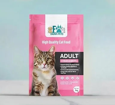 Fauna Pets High| Quality Adult Cat Food 1kg (1 Year & Above) | Omega Fatty Acids Taurine Complete & Balanced Dry Food for Cats thumbnail 0