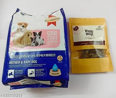 SmartHeart Mother & Baby Dry Dog Food 1.3 Kg | Furry Feast Waggy Wings Dog Treat 100gm | 100% Real Chicken, Premium Healthy Dog Food for All Breeds thumbnail 0