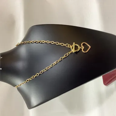 Gold Plated Heart Shape Necklace | Lightweight, Hypoallergenic, Romantic Gift for Women, Everyday Wear thumbnail 1