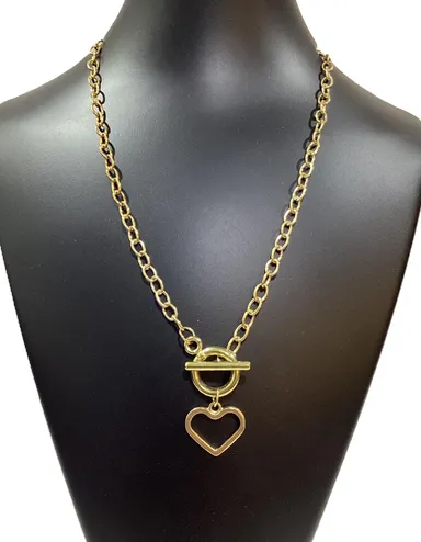 Gold Plated Heart Shape Necklace | Lightweight, Hypoallergenic, Romantic Gift for Women, Everyday Wear thumbnail 0