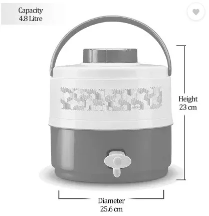 Milton Kool Musafir 5000 Blue 4.8L Insulated Leak-Proof Water Jug with Tap, Food Grade, Easy Grip, for Home, Travel, Picnic, Outdoor Use image 3