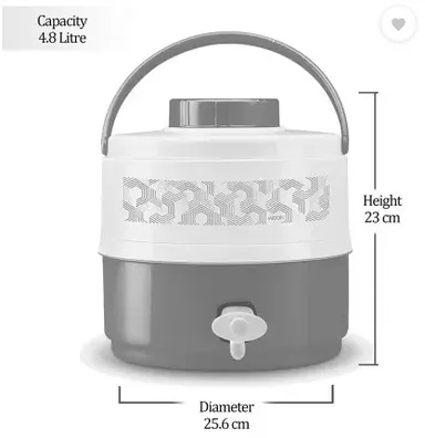 Milton Kool Musafir 5000 Blue 4.8L Insulated Leak-Proof Water Jug with Tap, Food Grade, Easy Grip, for Home, Travel, Picnic, Outdoor Use thumbnail 2