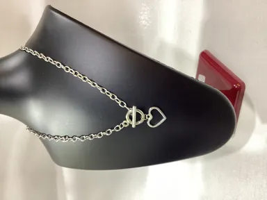 Gold Plated Heart Shape Necklace | Lightweight, Hypoallergenic, Romantic Gift for Women, Everyday Wear thumbnail 2