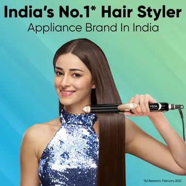 Vega 3 in 1 Hair Styler for Women Straightener Curler Crimper with Ceramic Plates Quick Heat Up for All Hair Types thumbnail 1