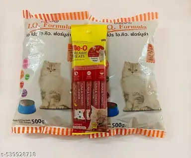 Pro IQ Formula Cat Food 500gm Pack of 2 with Me-O Creamy Tuna & Tomato Cat Treats | Premium Cat Food for All Breeds  thumbnail 0