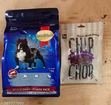 Smart Heart Adult Dry Dog Food 1Kg | Chip Chops Chicken Liver Cubes 70gm | Healthy Dog Treats, Easily Digestible, Boosts Muscle Power & Ideal for Active Dogs thumbnail 0
