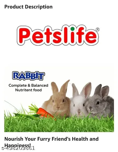 Petslife Rabbit Food, All Life Stages, Premium 200gm (Pack of 2 |400gm) | High Fiber & Natural Nutrients for Healthy Digestion & Growth thumbnail 2