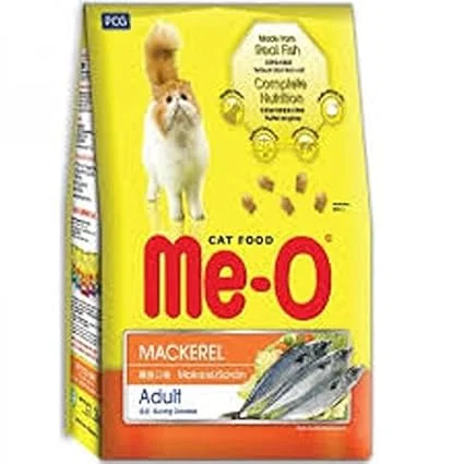 Me-O Adult Dry Cat Food Mackerel Flavor 1.2kg + Toptail Creamy Chicken & Liver Flavor Treats 60g | Premium Cat Food with Omega-3 & 6 for All Breeds, FLUTD Prevention image 1