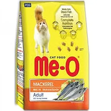 Me-O Adult Dry Cat Food Mackerel Flavor 1.2kg + Toptail Creamy Chicken & Liver Flavor Treats 60g | Premium Cat Food with Omega-3 & 6 for All Breeds, FLUTD Prevention thumbnail 0