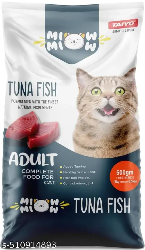 TAIYO Miow Miow Adult Tuna Fish Flavour 1.2kg | Dry Cat Food, Premium Complete Diet | Natural Ingredients, Vitamins & Minerals  image 3