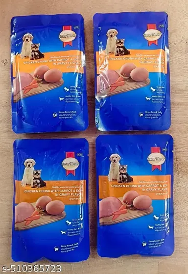 Smart Heart Pouch Wet Puppy Dog Food | Chicken Chunk with Carrot & Egg Gravy | Premium Puppy Food for All Breeds thumbnail 0