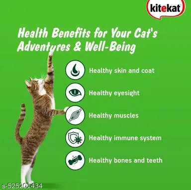 Kitekat Adult Cat Food 370g Ocean Fish Flavour| Premium Dry Cat Food for All Breeds Complete Nutrition Creamy Cat Treats Crab 60g Flavor Healthy Skin Eyes and Bones thumbnail 3