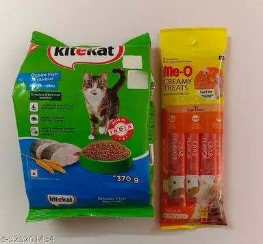Kitekat Adult Cat Food 370g Ocean Fish Flavour| Premium Dry Cat Food for All Breeds Complete Nutrition Creamy Cat Treats Crab 60g Flavor Healthy Skin Eyes and Bones thumbnail 0